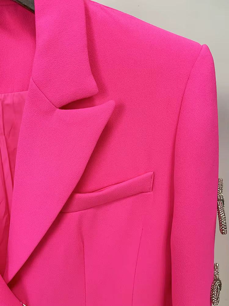Embellished Pink Blazer Dress