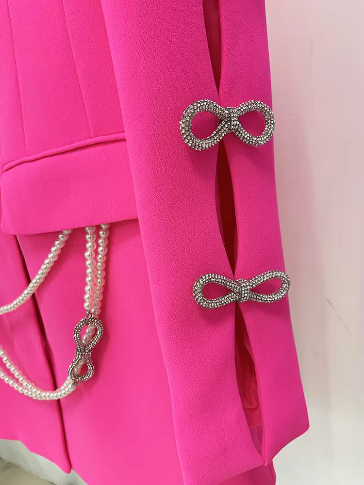 Embellished Pink Blazer Dress