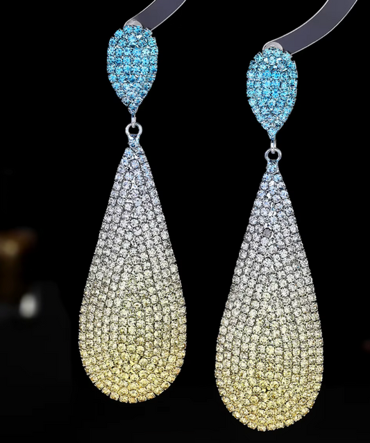 Crystal Ombre Teardrop Earrings