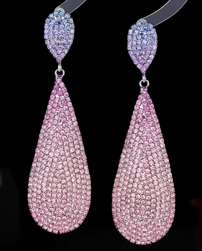 Crystal Ombre Teardrop Earrings