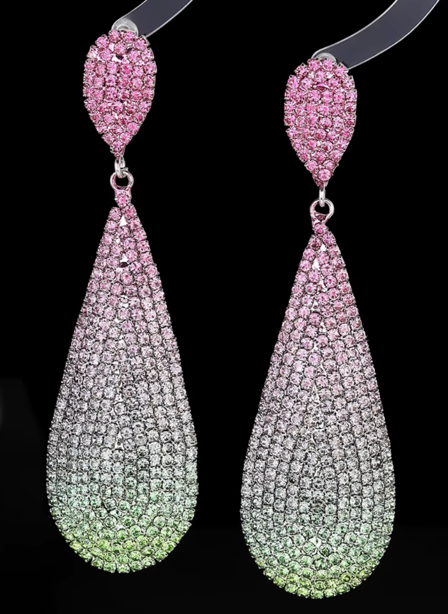 Crystal Ombre Teardrop Earrings