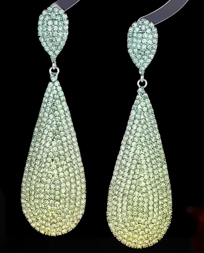Crystal Ombre Teardrop Earrings