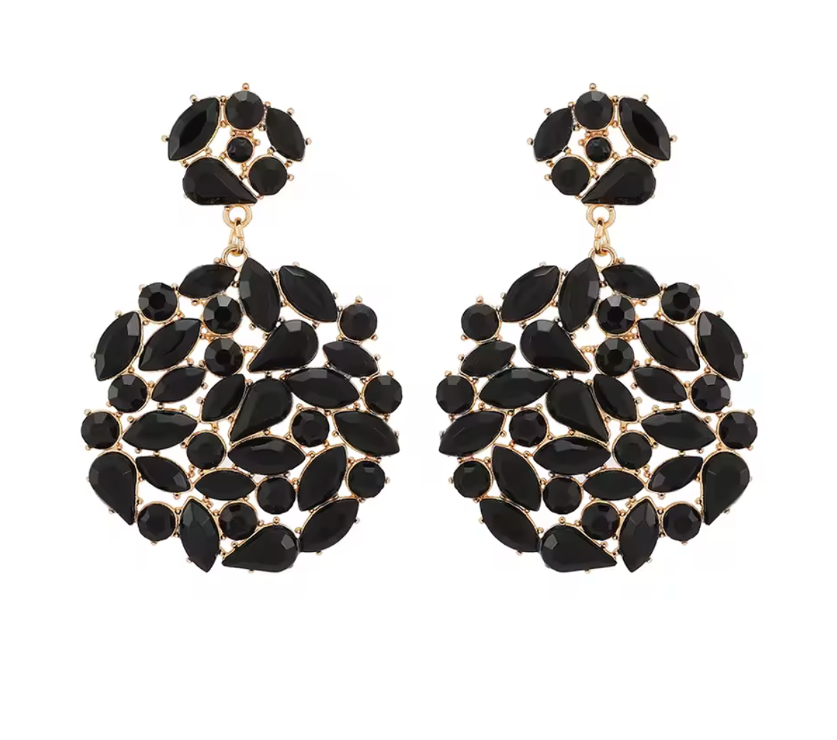Round Crystal/Rhinestone Solid Dangle Earrings