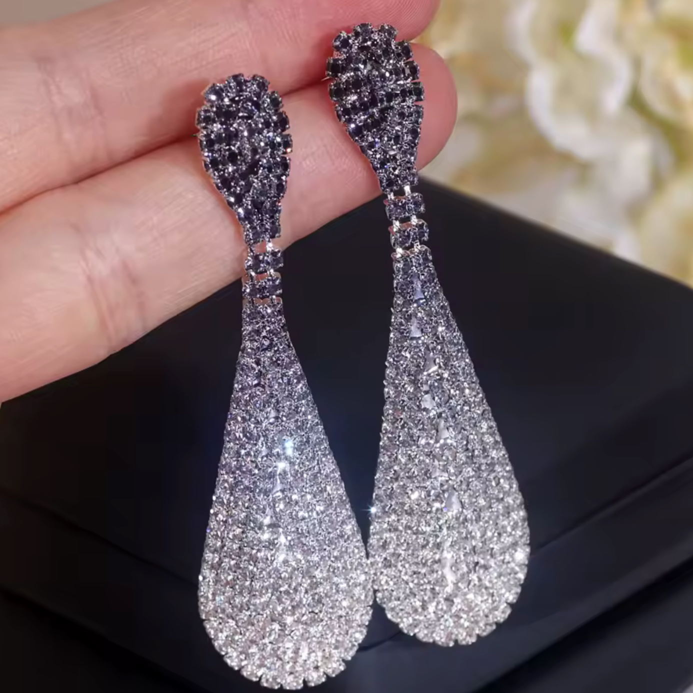 Crystal Ombre Teardrop Earrings