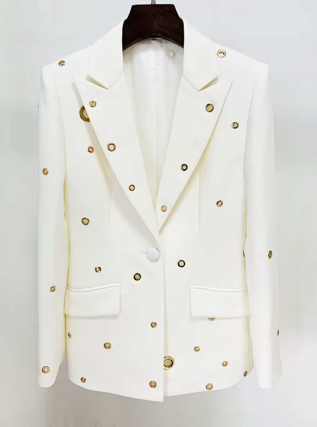 Hole Punch Embellished Pant Suit
