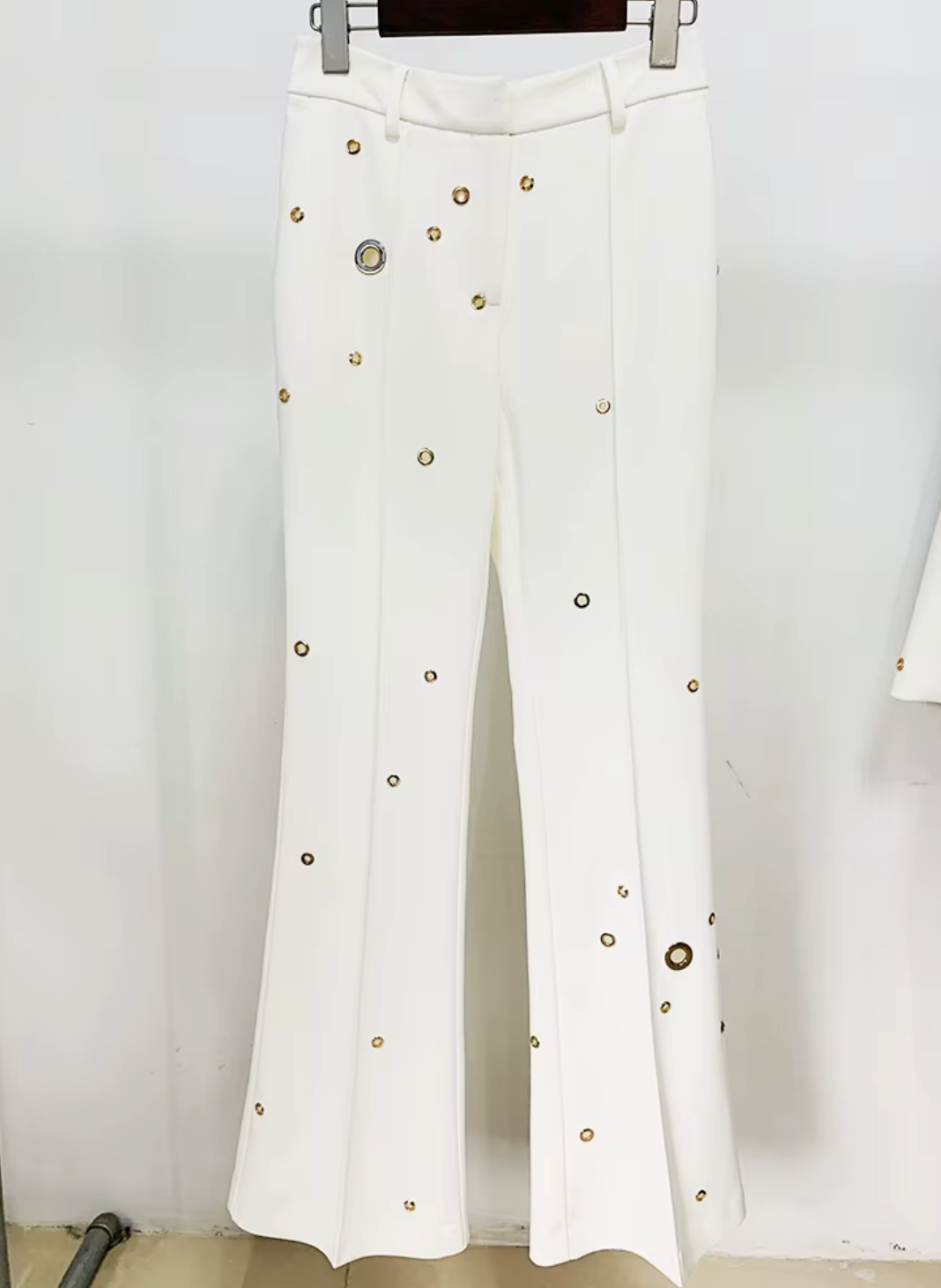 Hole Punch Embellished Pant Suit